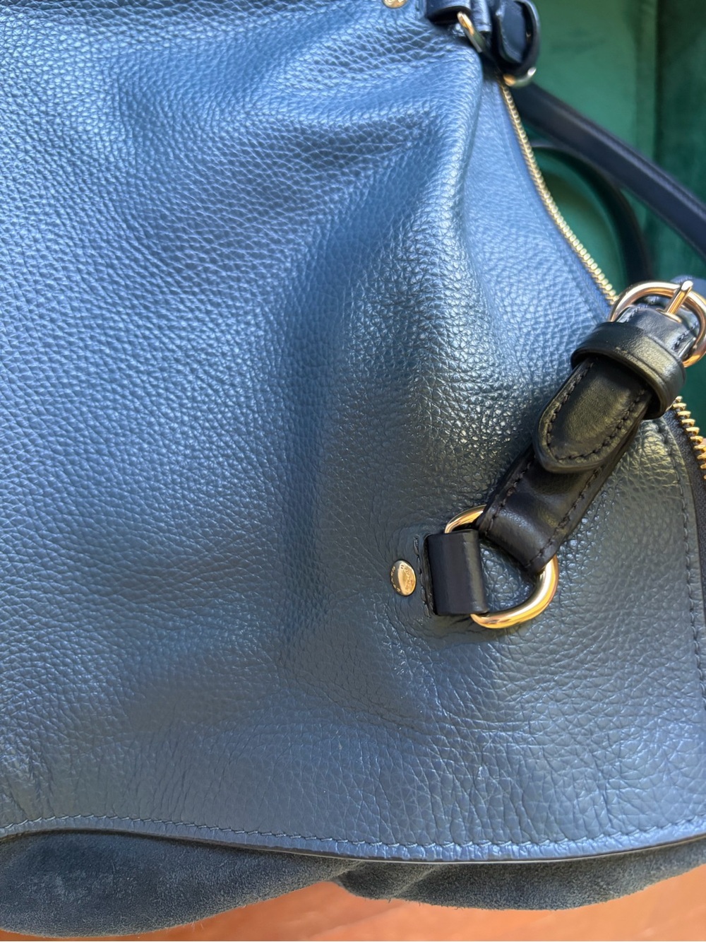 Coach Kleo Carry All Blue Leather Shoulder Bag - Picture 5 of 16